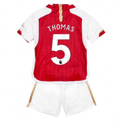 Camisa de Futebol Arsenal Thomas Partey #5 Equipamento Principal Infantil 2023-24 Manga Curta (+ Calças curtas)